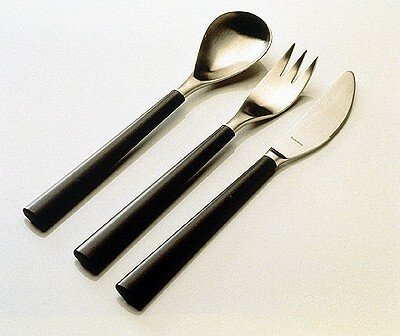 Cutlery with Corian handles for a hard wearing, elegant look