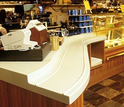 The durability of Corian makes it ideal for restaurant/Cafe and bar use