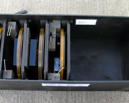 Example of  the inside of one of our Standard Flight Cases for you interactives