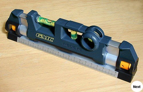 Prototype laser level for the DIY market.  Fabricated from acrylic, fitted with commercial vials and laser light.